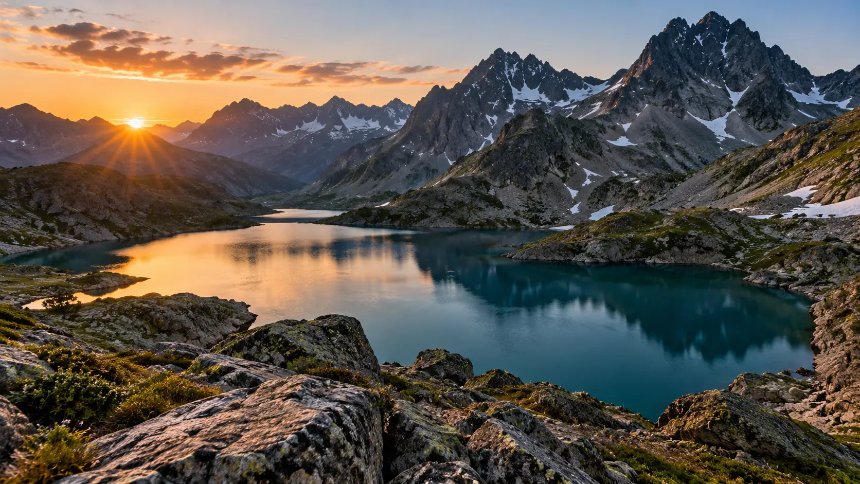 Bergsee und Wanderlandschaft